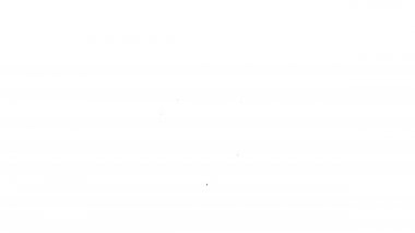 Siyah çizgi hoparlör sesi, ses sembolü, beyaz arkaplanda izole edilmiş medya müzik simgesi. 4K Video hareketli grafik canlandırması