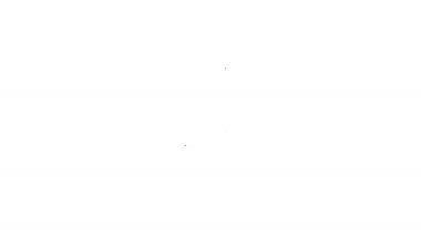 Beyaz arkaplanda izole edilmiş vinil disk simgesi olan siyah çizgi Vinil oynatıcı. 4K Video hareketli grafik canlandırması