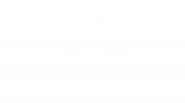 Siyah çizgi kulaklık simgesi beyaz arkaplanda izole edildi. Kulaklıklar. Müzik, hizmet, iletişim ve operatör konsepti. 4K Video hareketli grafik canlandırması