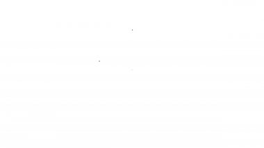 Siyah çizgi Vinil disk simgesi beyaz arkaplanda izole edildi. 4K Video hareketli grafik canlandırması