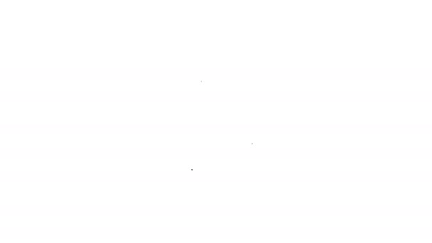 Černá čára Schránka se zaškrtnutou ikonou izolovanou na bílém pozadí. Balík. Schválené doručení nebo úspěšné potvrzení o přijetí balíčku. Grafická animace pohybu videa 4K — Stock video