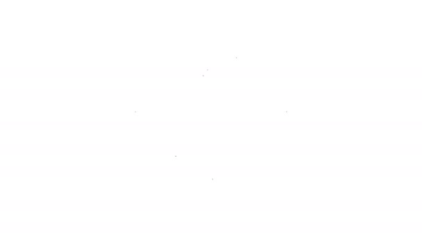 Icono de caja de cartón de línea negra aislado sobre fondo blanco. Caja, paquete, signo de paquete. Entrega y embalaje. Animación gráfica de vídeo 4K — Vídeo de stock