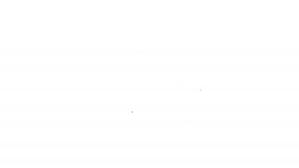 Línea negra Entrega paquete de seguridad con icono de escudo aislado sobre fondo blanco. Seguro de entrega. Cajas de cartón aseguradas más allá del escudo. Animación gráfica de vídeo 4K — Vídeo de stock