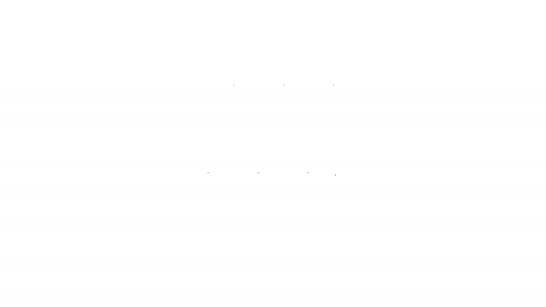Černá čára Hudební syntezátor ikona izolované na bílém pozadí. Elektronické piano. Grafická animace pohybu videa 4K — Stock video