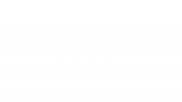 Black line Musik-Equalizer-Symbol isoliert auf weißem Hintergrund. Schallwelle. Digitale Audio-Equalizer-Technologie, Mischpult, Puls-Musik. 4K Video Motion Grafik Animation — Stockvideo