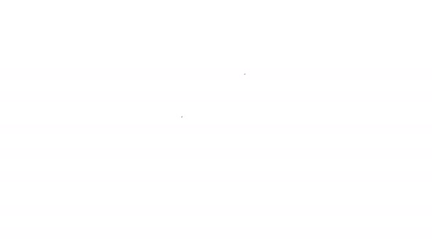 Černá čára Hlavy lidí s ikonou play tlačítko izolované na bílém pozadí. Grafická animace pohybu videa 4K — Stock video