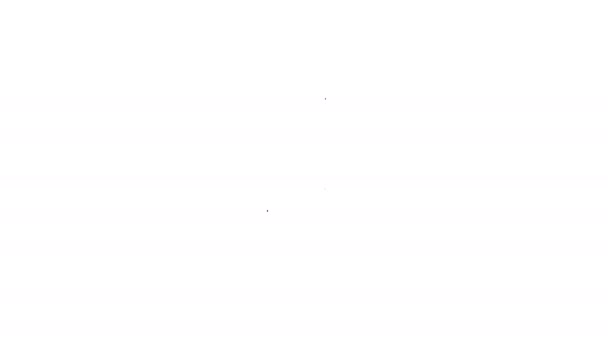 Beyaz arkaplanda izole edilmiş vinil disk simgesi olan siyah çizgi Vinil oynatıcı. 4K Video hareketli grafik canlandırması — Stok video