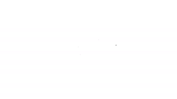Línea negra Icono del controlador del mezclador de sonido aislado sobre fondo blanco. Botones deslizantes de equipos Dj. Consola de mezcla. Animación gráfica de vídeo 4K — Vídeo de stock