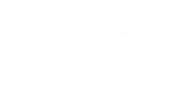 Schwarze Linie Drum Symbol isoliert auf weißem Hintergrund. Musikzeichen. Symbol für Musikinstrumente. 4K Video Motion Grafik Animation — Stockvideo