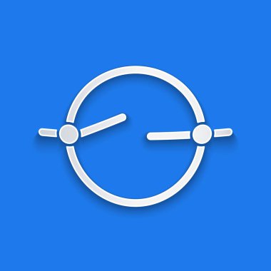 Kağıt kesiği Elektrik devre şeması simgesi mavi arkaplanda izole edildi. Devre kartı. Kağıt sanatı tarzı. Vektör İllüstrasyonu