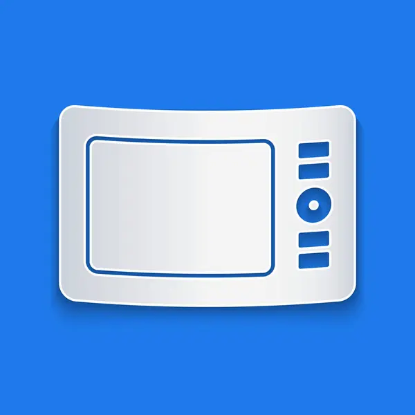 Papírvágás Grafikus Tabletta Ikon Elszigetelt Kék Alapon Papírművészeti Stílus Vektorillusztráció — Stock Vector