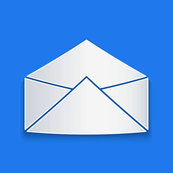 Έγγραφο Έκοψε Εικονίδιο Φακέλων Απομονωμένο Μπλε Φόντο Email Σύμβολο Γράμμα — Διανυσματικό Αρχείο