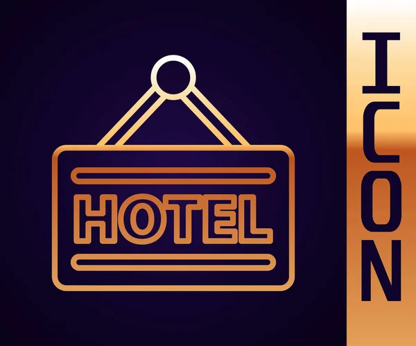 Außenwerbung Mit Text Hotel Symbol Isoliert Auf Schwarzem Hintergrund Vektorillustration — Stockvektor