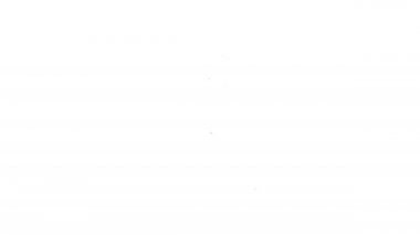 Siyah çizgi deniz feneri simgesi beyaz arkaplanda izole edildi. 4K Video hareketli grafik canlandırması