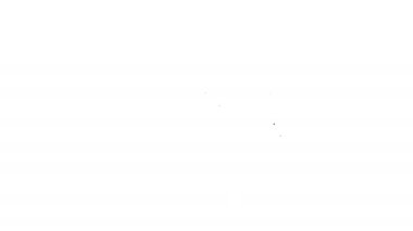 Siyah çizgi seyahat bileti ikonu beyaz arka planda izole edildi. Tren, gemi, uçak, tramvay, otobüs. Seyahat servisi konsepti. 4K Video hareketli grafik canlandırması