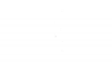 Bilet simgesi beyaz arka planda izole edilmiş siyah çizgi pasaportlu. Kimlik Belgesi. Konsept seyahat ve turizm. 4K Video hareketli grafik canlandırması