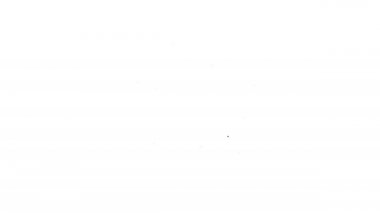 Siyah çizgili lastik yüzme ikonu beyaz arkaplanda izole edilmiş. Hayat kurtaran yüzen can simidi plaj için, kurtarma kemeri insanları kurtarmak için. 4K Video hareketli grafik canlandırması