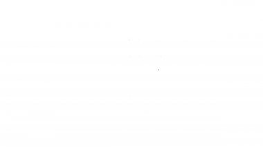 Siyah çizgi kokteyl ve alkol ikonu beyaz arka planda izole edilmiş. 4K Video hareketli grafik canlandırması