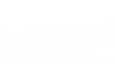 Beyaz arka planda siyah çizgi Hindistan cevizi suyu egzotik kokteyl ve şemsiye ikonu izole edilmiş. 4K Video hareketli grafik canlandırması