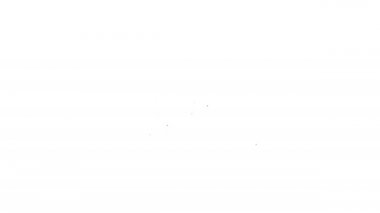 Siyah çizgi, petrol ve gaz endüstriyel yapı ikonu beyaz arka planda izole edildi. 4K Video hareketli grafik canlandırması