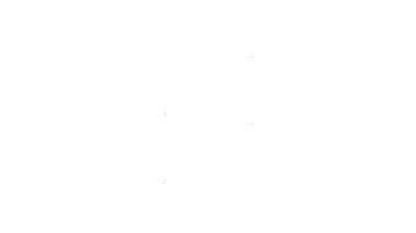 Beyaz arka planda siyah çizgi varil yağı ikonu izole edildi. 4K Video hareketli grafik canlandırması