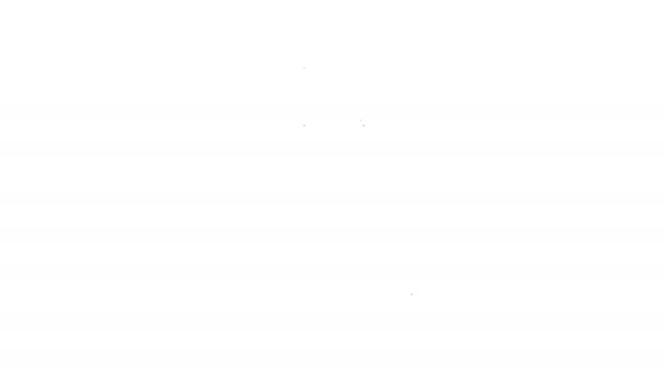 Ligne noire Icône cerf-volant isolé sur fond blanc. Animation graphique de mouvement vidéo 4K — Video