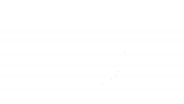 Černá čára Beach míč ikona izolované na bílém pozadí. Grafická animace pohybu videa 4K — Stock video