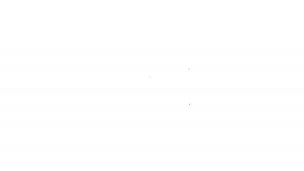 Černá čára Ropné a plynárenské průmyslové továrny ikona izolované na bílém pozadí. Grafická animace pohybu videa 4K — Stock video