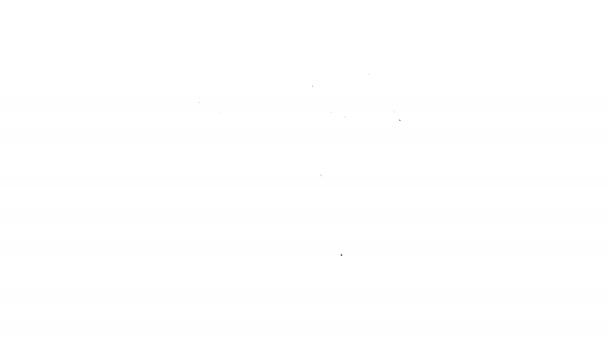 ブラックライン白い背景に隔離されたエコ燃料キャニスターアイコン。エコバイオとバレル。緑の環境とリサイクル。4Kビデオモーショングラフィックアニメーション — ストック動画