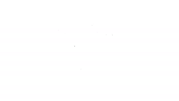 黒いライン白い背景に隔離されたバイオ燃料キャニスターアイコン。エコバイオとバレル。緑の環境とリサイクル。4Kビデオモーショングラフィックアニメーション — ストック動画