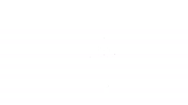 Línea negra Tubos metálicos de la industria e icono de la válvula aislados sobre fondo blanco. Animación gráfica de vídeo 4K — Vídeo de stock