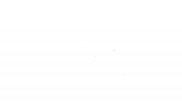 Черная линия Капля масла с иконкой утилизации изолированы на белом фоне. Видеографическая анимация 4K — стоковое видео
