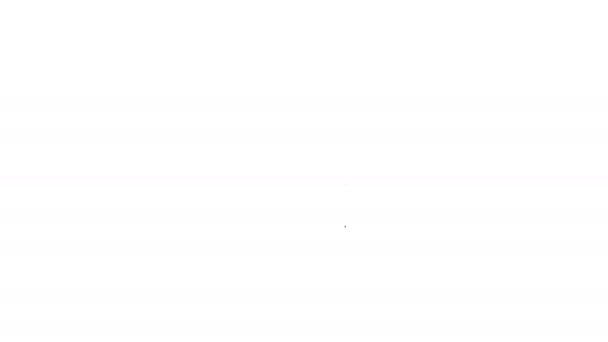 Ligne noire icône de goutte d'huile isolé sur fond blanc. Animation graphique de mouvement vidéo 4K 