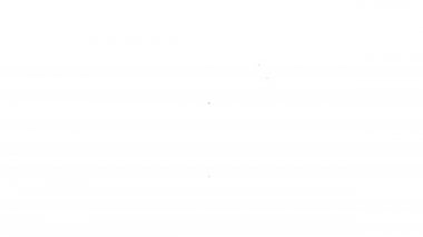 Beyaz arka planda siyah çizgi hokey başlığı simgesi izole edildi. 4K Video hareketli grafik canlandırması