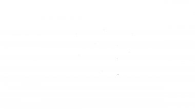 Siyah çizgi Hokey Stadyumu ikonu beyaz arka planda izole edilmiş. Hokey sahası. 4K Video hareketli grafik canlandırması