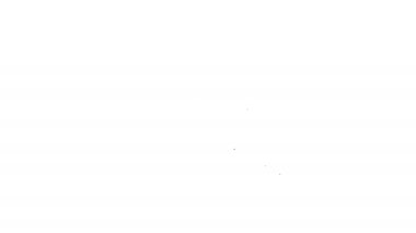 Beyaz arka planda siyah çizgi buz hokeyi kupası şampiyonu ikonu izole edildi. Hokey kupası. 4K Video hareketli grafik canlandırması