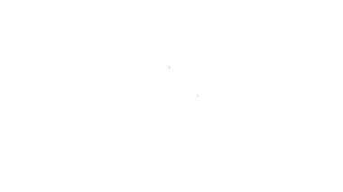 Beyaz arka planda yaprak simgesi olan siyah çizgi insan kafası. 4K Video hareketli grafik canlandırması