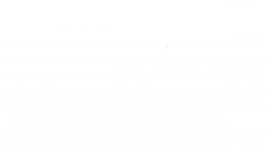 Beyaz zemin üzerinde yağmur ikonu olan siyah çizgi bulutu. Yağmur damlaları ile yağmur bulutu yağışı. 4K Video hareketli grafik canlandırması