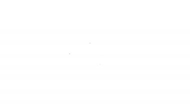 Beyaz zemin üzerinde yaprak simgesi olan siyah çizgi büyüteç. Bilimsel biyoloji, doğa yaprağı. 4K Video hareketli grafik canlandırması