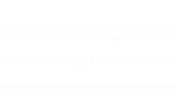 Línea negra Icono de jockstrap deportivo protector aislado sobre fondo blanco. Animación gráfica de vídeo 4K — Vídeo de stock