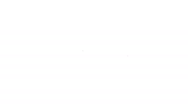 Línea negra Icono de hueso roto humano aislado sobre fondo blanco. Animación gráfica de vídeo 4K — Vídeo de stock
