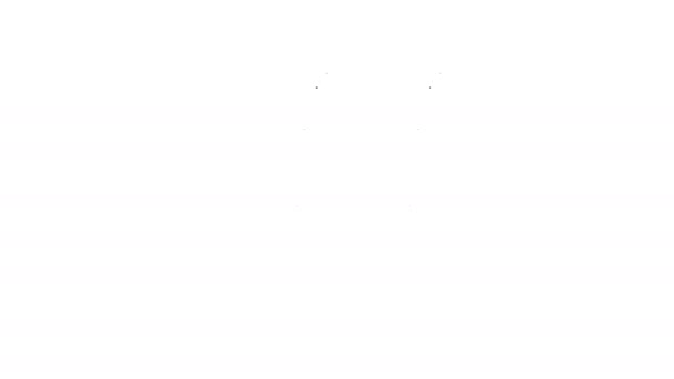 Ligne noire icône béquille ou béquilles isolées sur fond blanc. Équipement de réadaptation des personnes atteintes de maladies du système musculo-squelettique. Animation graphique de mouvement vidéo 4K — Video