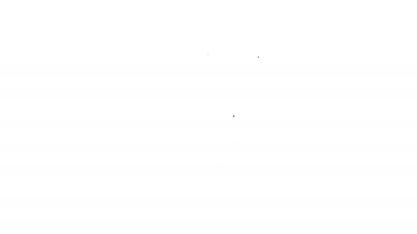 Černá čára Plánování strategie ikona izolované na bílém pozadí. Formace a taktika hokejového poháru. Grafická animace pohybu videa 4K