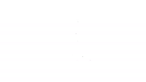 Zwarte lijn Planning strategie concept pictogram geïsoleerd op witte achtergrond. Hockey cup formatie en tactiek. 4K Video motion grafische animatie — Stockvideo