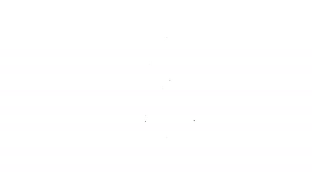 Línea negra Icono de mesa de hockey de aire aislado sobre fondo blanco. Animación gráfica de vídeo 4K — Vídeos de Stock