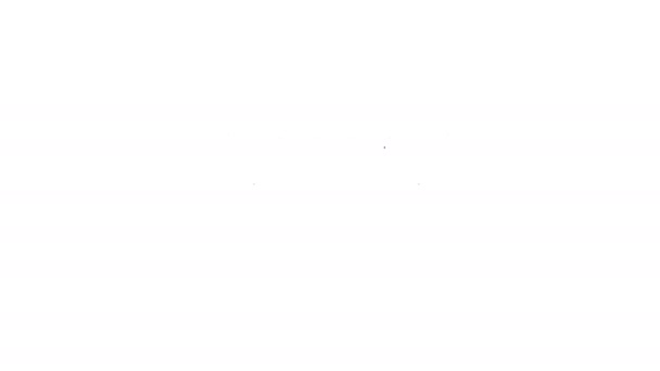 Zwarte lijn Hockey tafelicoon geïsoleerd op witte achtergrond. 4K Video motion grafische animatie — Stockvideo