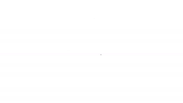 Zwarte lijn Hockey masker pictogram geïsoleerd op witte achtergrond. 4K Video motion grafische animatie — Stockvideo
