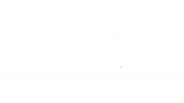 Linha preta Esporte hóquei painel mecânico e ícone de exibição de resultado isolado no fundo branco. Animação gráfica em movimento de vídeo 4K — Vídeo de Stock