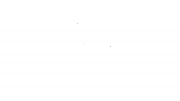 Línea negra Icono de la lata de riego aislado sobre fondo blanco. Símbolo de riego. Animación gráfica de vídeo 4K — Vídeos de Stock