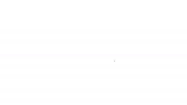 Línea negra Icono de papa aislado sobre fondo blanco. Animación gráfica de vídeo 4K — Vídeo de stock